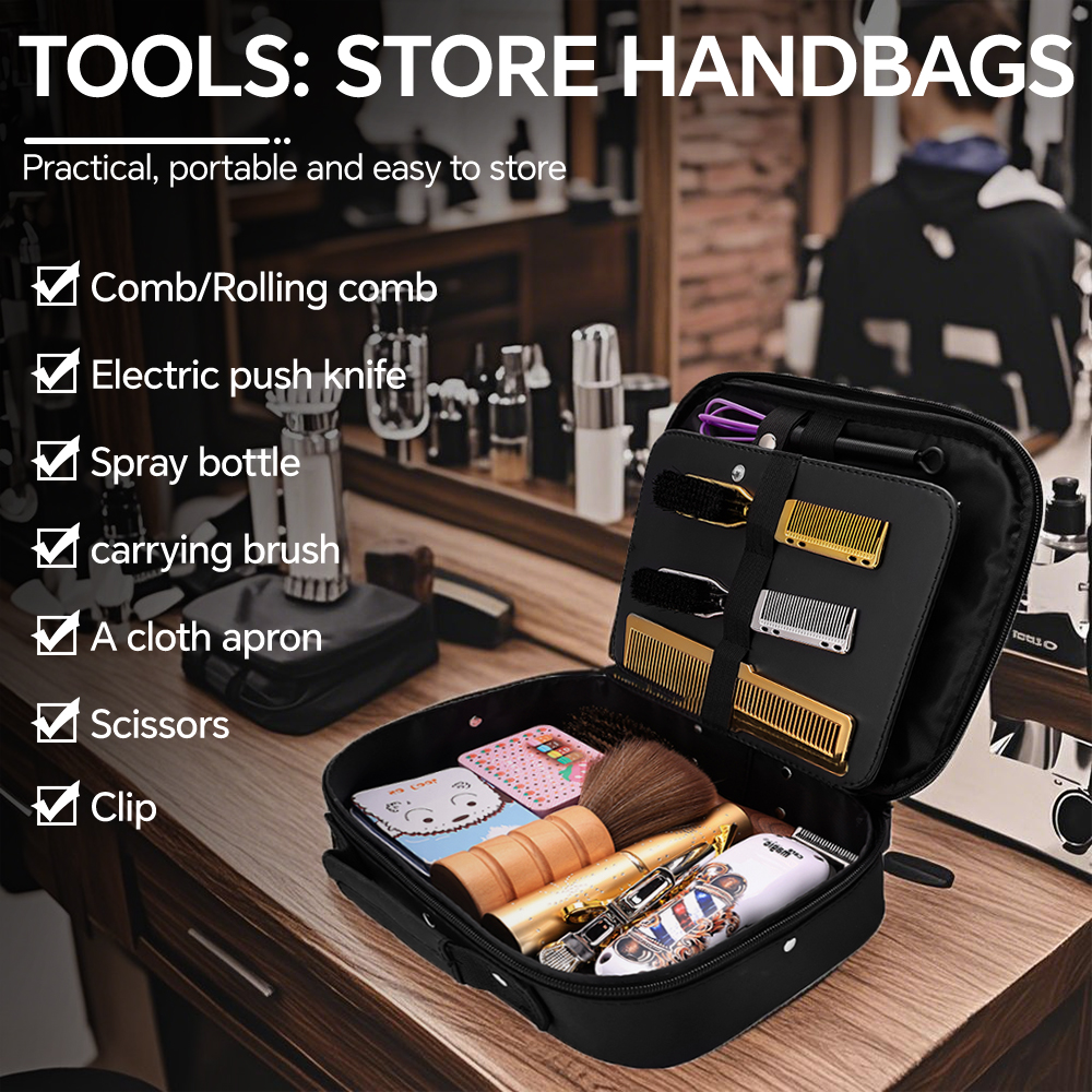 Portable Stylist Hairdressing Tool Bag Large Capacity Case for Scissors/Salon Tools, Barber Organizer Suitcase