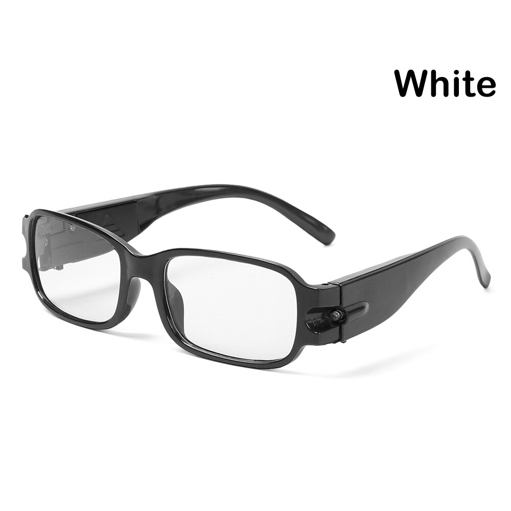 Ledede læsebriller mænd kvinder justerbar magnetisk sundhed uv-beskyttelse dovne briller læsebriller: Hvid