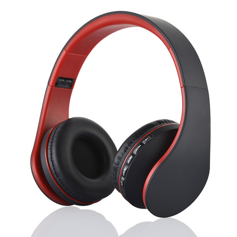 Best Selling Andoer Wireless Headphones Digital Stereo Bluetooth 4.1 EDR Headset Card MP3 player Earphone FM Radio Music for all: Red