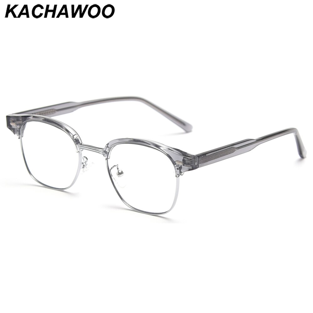 Kachawoo square optical glasses frame men retro tr90 woman eyewear accessories half-frame acetate Korean style grey black brown