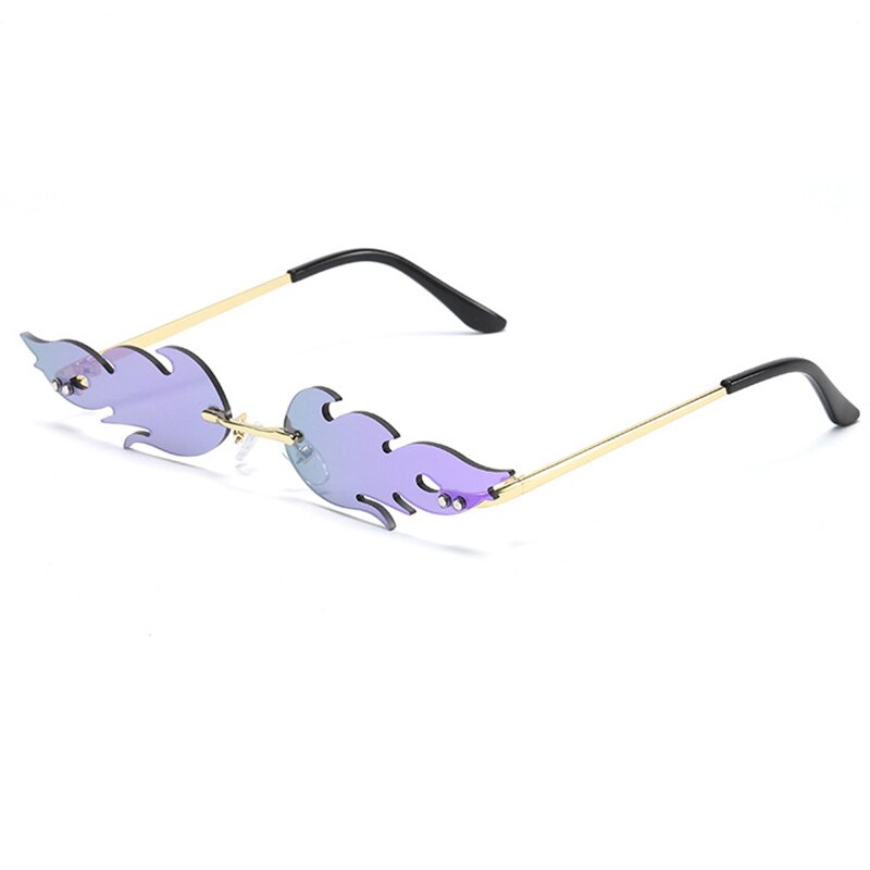 Maxjuli fire zonnebril voor dames en heren, randloze golfzonnebril, metalen kappen voor vintage spiegelbrillen, uv-bescherming, gafas 8070: C3 paars