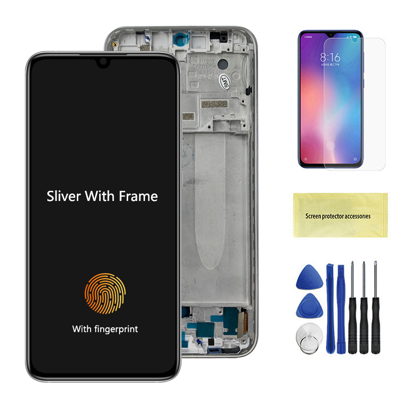 AMOLED for Mi A3 M1906F9SH Display with Frame, for Xiaomi Mi CC9e Lcd Display Touch Screen Digitizer Assembly Replacement CC9E: DarkCyan