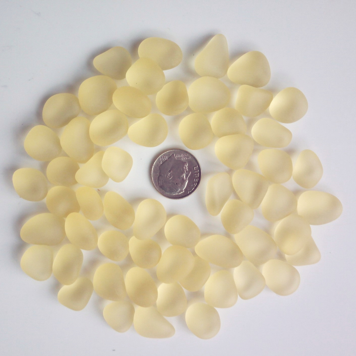 30 Pieces Sea Glass Beads/Beach Glass Beads for Jewelry Making ,Big Size(12-16mm Length)): Yellow