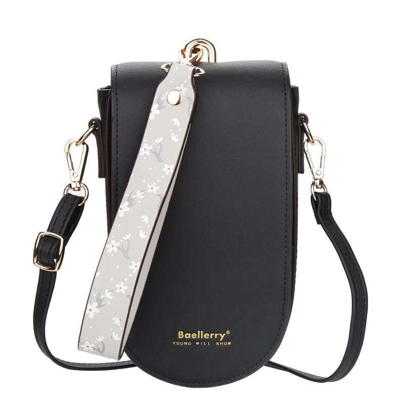Bolso cruzado pequeño de piel sintética para mujer, bandolera de hombro para chica, color amarillo,: Negro