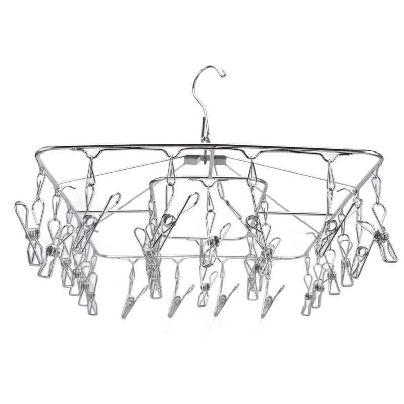 Sock Drying Rack Multifunctional Foldable High Strength Easy Open Drying Rack with 28 Clips for Baby Diapers