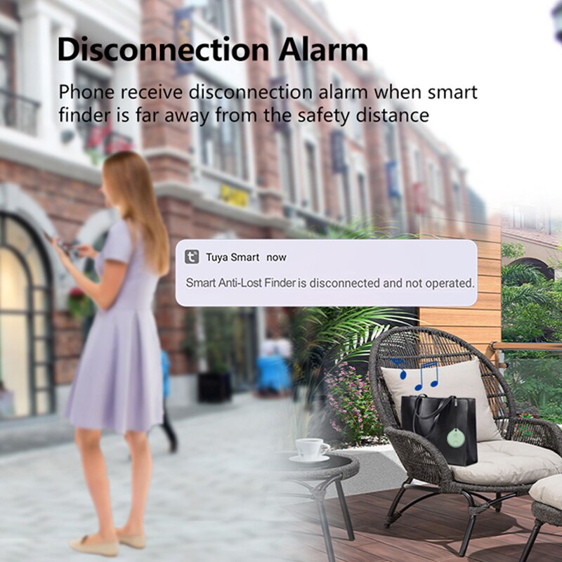 5pcs white Tuya Smart Life Smart Tag Wireless Bluetooth Tracker Child Bag Wallet Key Finder Locator Anti Lost Alarm Tracker