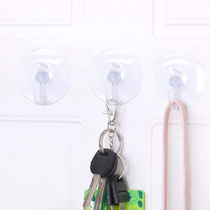 20 X ventose bicchieri in plastica trasparente con ganci in metallo decorazione per finestre ventosa per mobili perfetta per appendere decorazioni natalizie