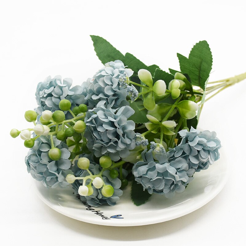 Artificial Hydrangea Rose Wedding Small Hydrangea Hand Bouquet christmas decorations for Home Accessories DIY Artificial Flowers: 4