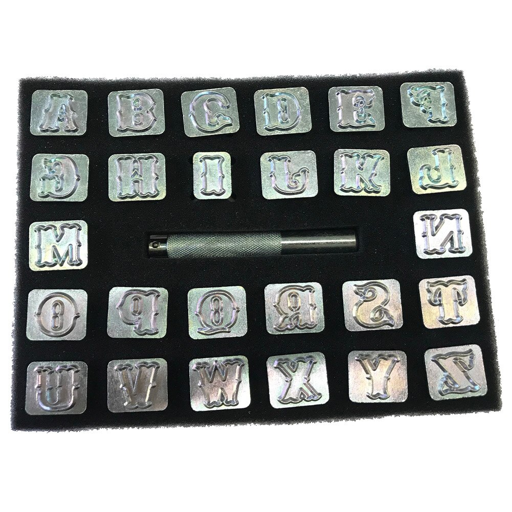 Carving Leder Kunst Alphabet Set Buchstaben Stempel Handmade Langlebig Tragbare Metall DIY Werkzeuge LBShipping: Default Title
