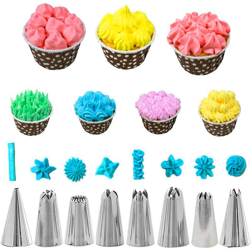 Nozzle piping cake decorating tools Confectionery equipment Kitchen accessories Reusable Pastry bag and bakery set icing socket
