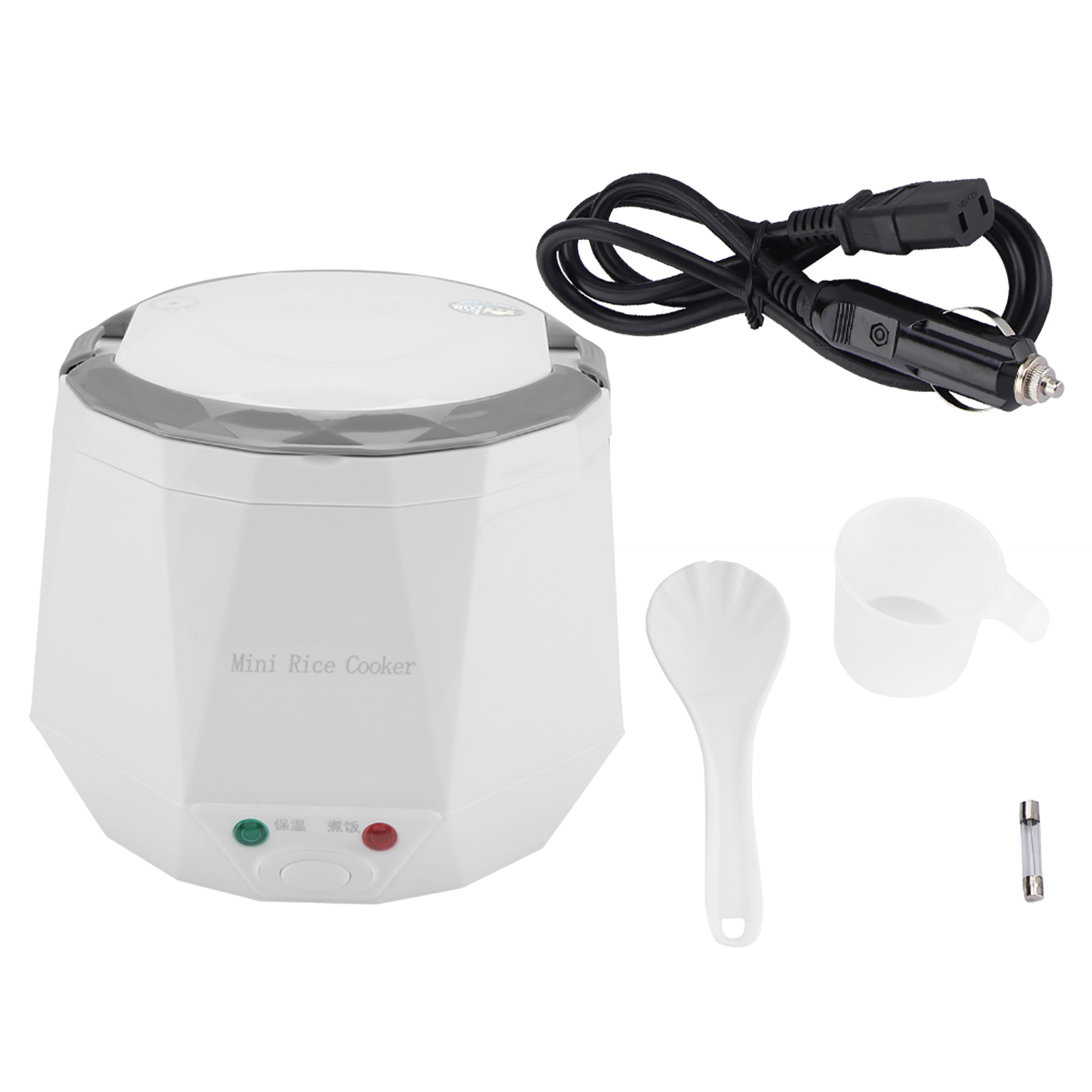 Olla arrocera eléctrica de 24V, olla de cocina multifuncional portátil de 1,6 L, vaporizador de alimentos para camión, olla arrocera eléctrica de 140W: YELLOW