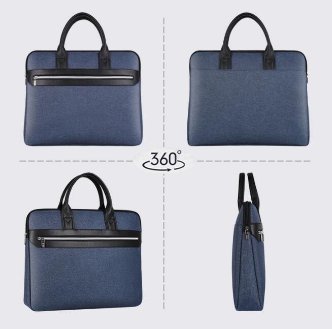 Bolsa de documentos portátil, maletín para reuniones de negocios, maletín de información, Maletín de negocios, Oficina: Azul