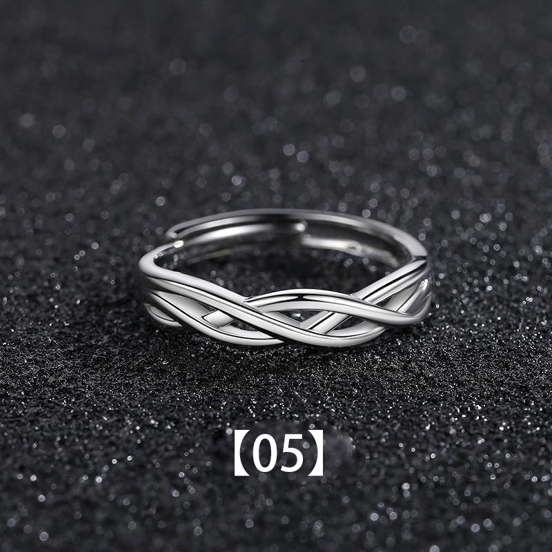 1 pz 9 stile nuovo in rame geometria Vintage ▾ anello colore argento per uomo donna unisex dichiarazione apertura regolabile gioielli Anillo: Grigio