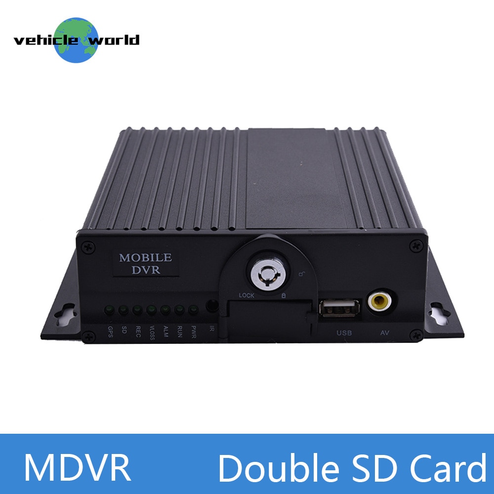 Dual SD Card Car Recorder 4 channel mobile dvr for school bus truck taxi