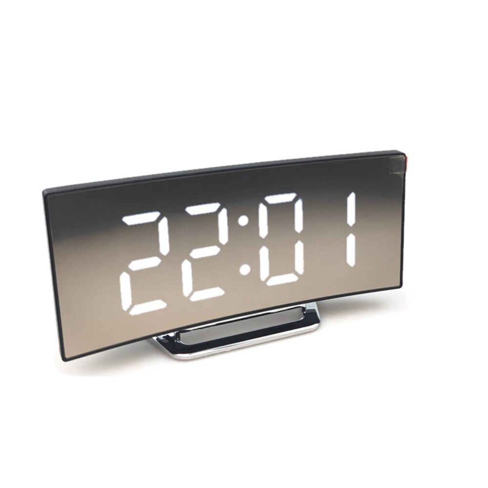 Digital Alarm Clock Curved Dimmable LED Digital Clock for Kids Bedroom WHite Large Number Clock