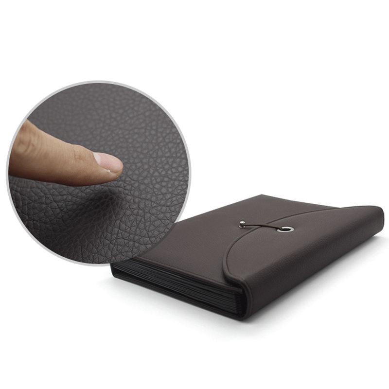 Expandable Portable Briefcase PU Leather Business File Organizer Bag A4 and Letter Size 13 Pockets(Brown)