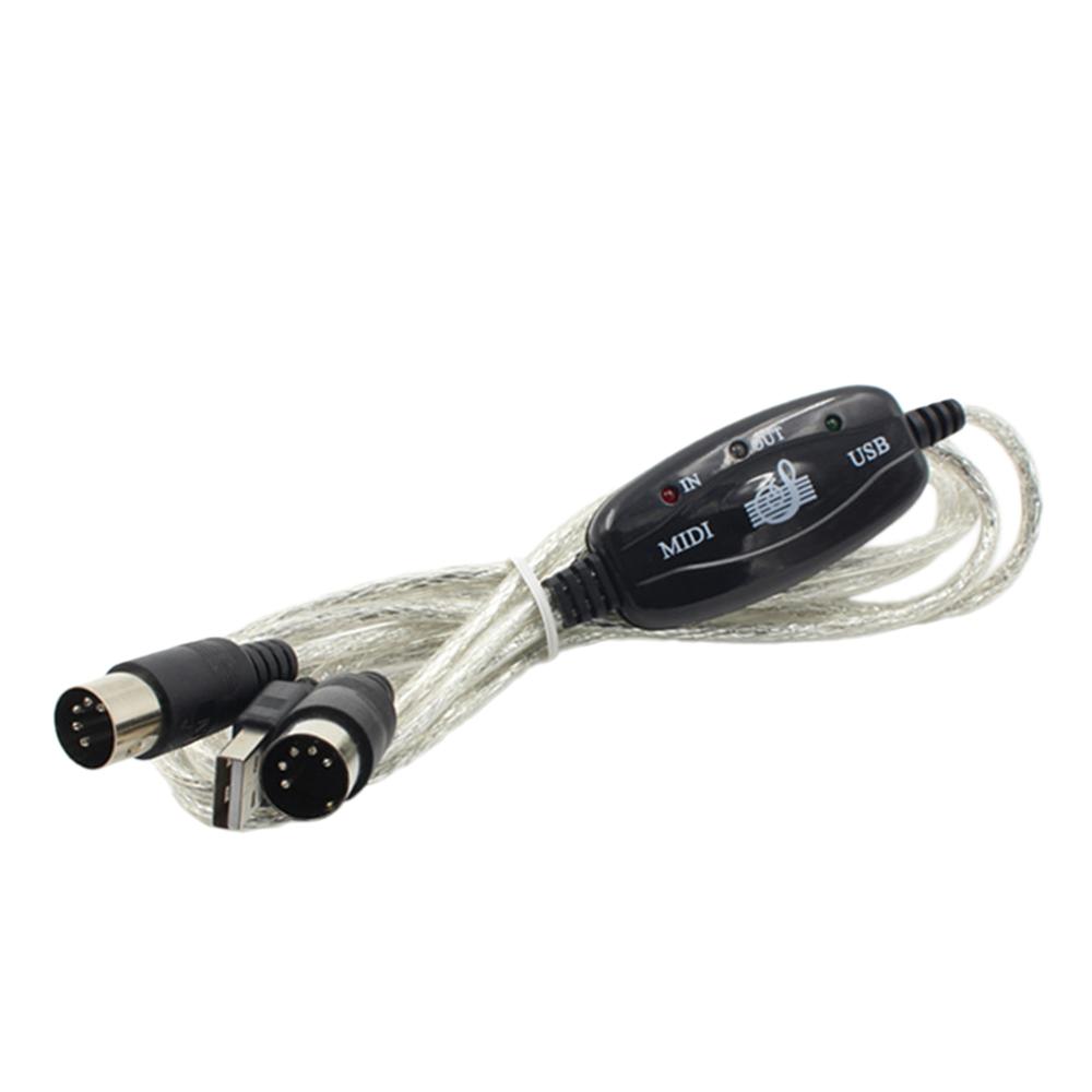 USB to MIDI Interface Music Instrument Cable 16 MIDI Input Channels MIDI Cable Electric Instrument Parts for Home Studio: Black A