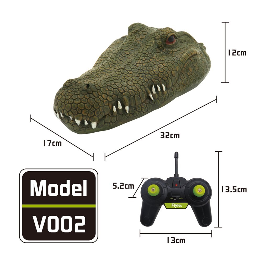 Flytec RC Boat Simulation Crocodile Head Racing Boat 2.4G Remote Control Electric Waterproof Crocodile 15km/h Speed Spoof Toy