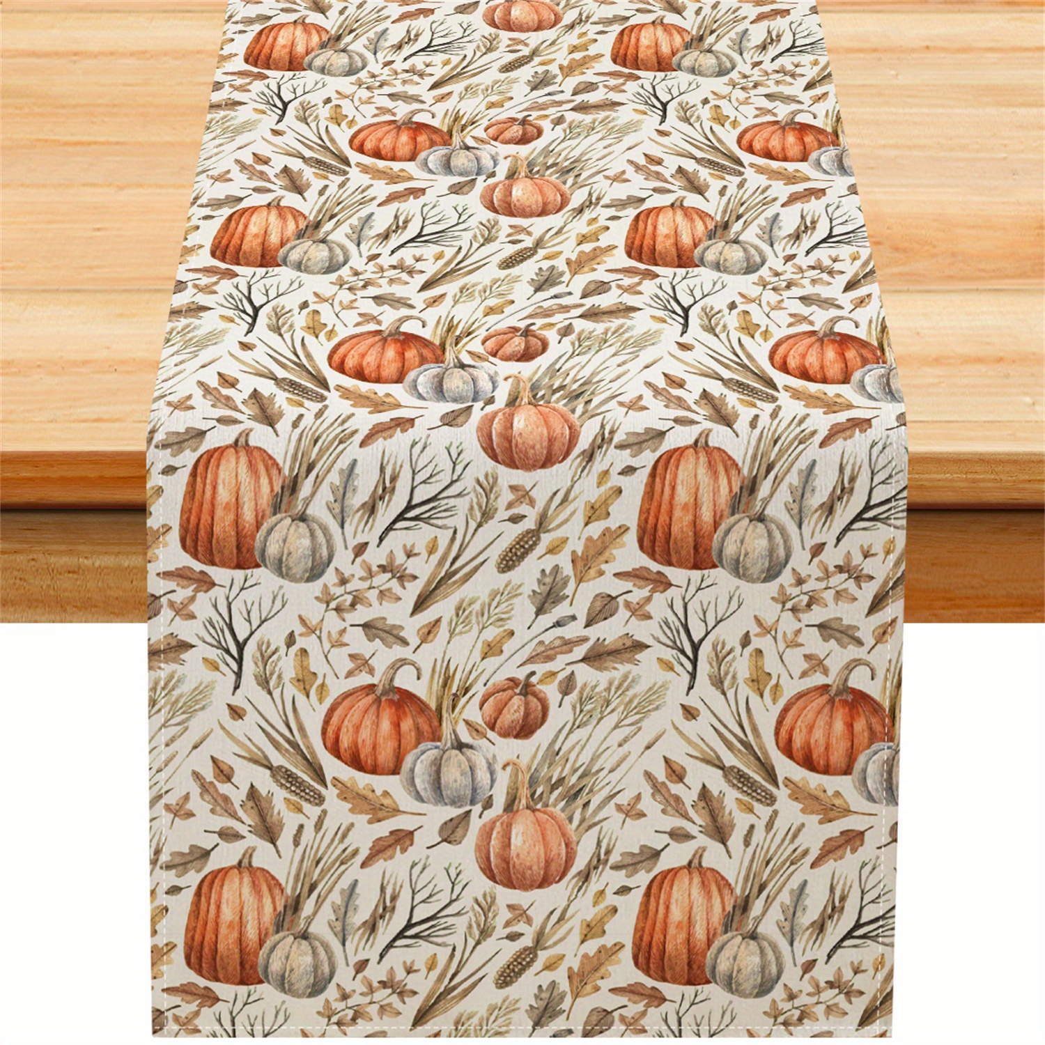 Bordløber halloween græskar efterår hø majs bordløber køkken restaurant hjem dug dekoration efterår thanksgiving pa: 30*180cm