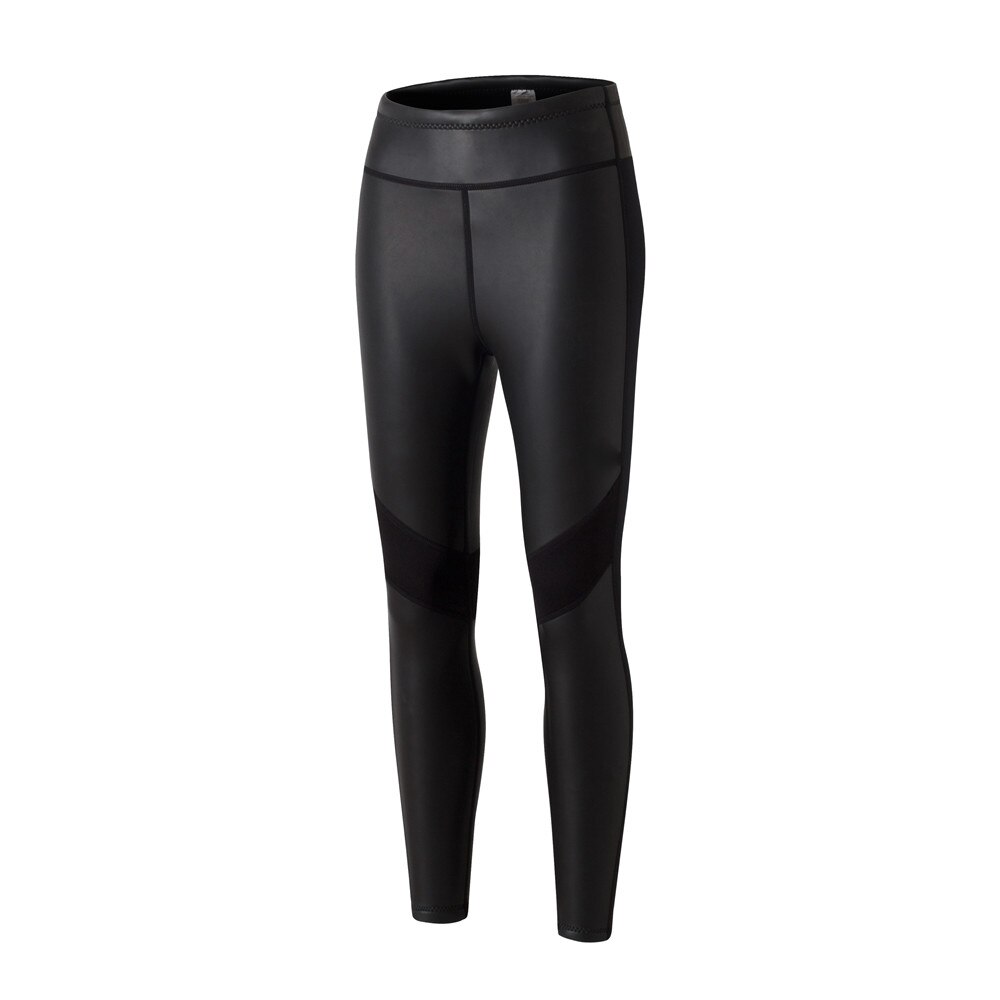 Mallas térmicas de neopreno de 2MM para mujer, para surf, natación, buceo, Invierno: black smooth skin / S