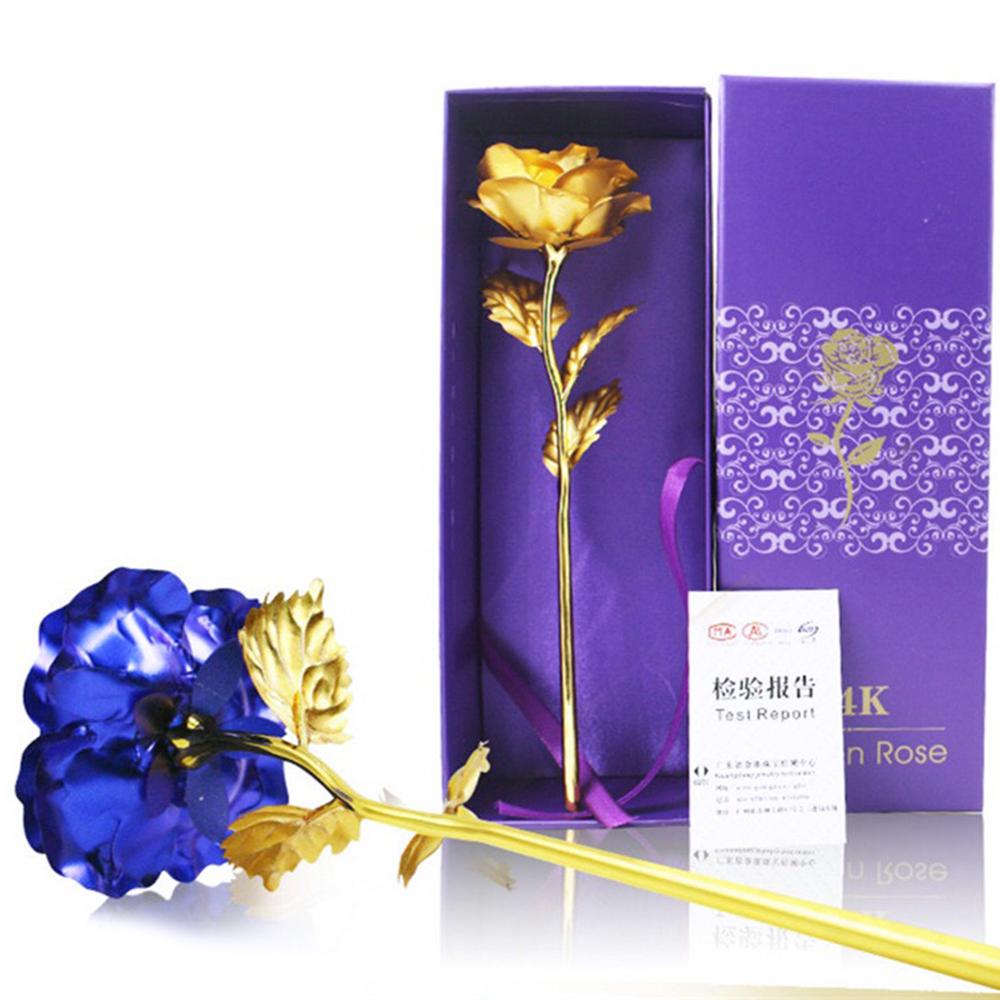 24K Gold Foil Rose Gold Rose Valentine's Day Wedding Anniversary Gold Foil Box Giveaway Small