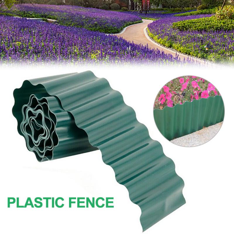 Border Path Edging Lawn Flower Bed Trimmed Fence Green Plastic Ripple Shape Flexible Home Garden 3 Style Choose Rolling Fence