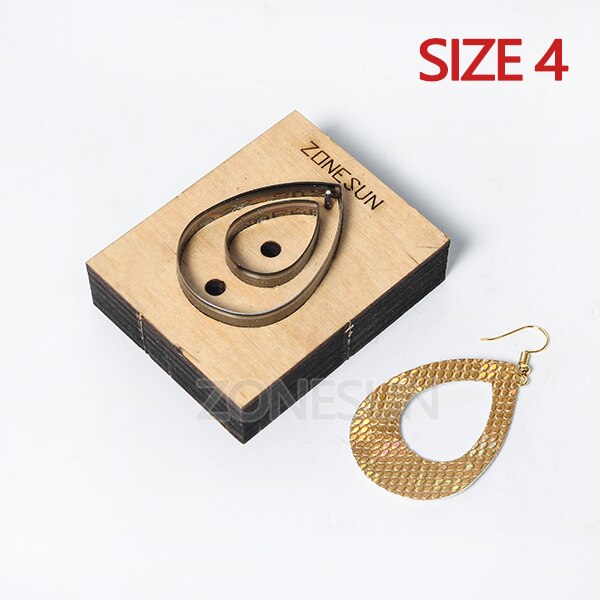 ZONESUN coupe de boucle d'oreille en cuir | Matrice de papier en forme d'art, outil de décoration en cuir pour découpe, Machine à découper, artisanat bricolage: Size 4