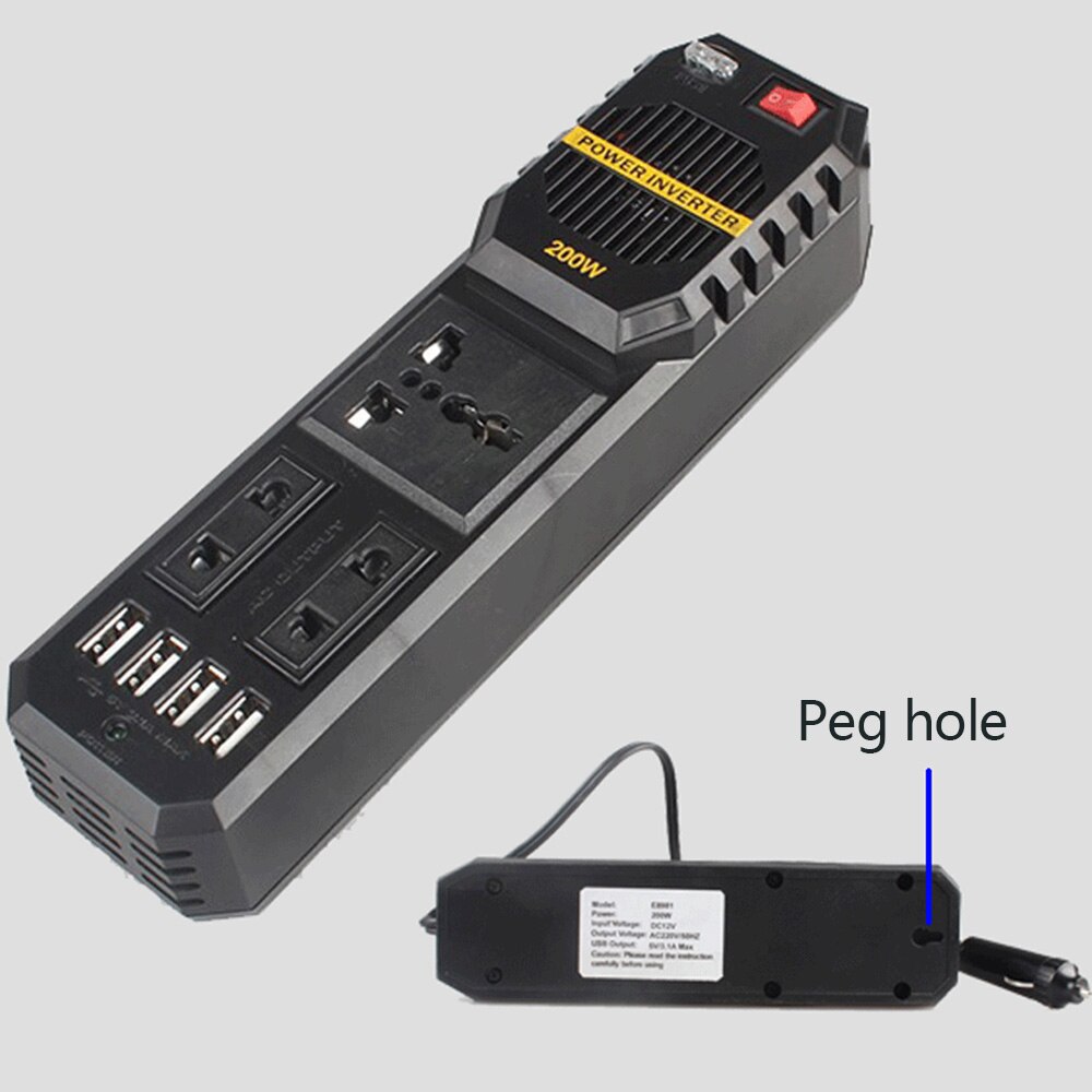 200w auto-spanning usb-stroomomvormeradapterconverter  dc 12v naar  ac 220v stroomomvormers ondersteunen thuisgebruik