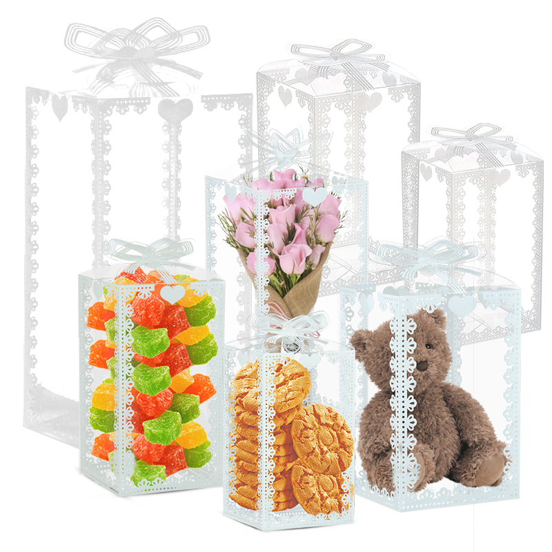 PVC Transparent Box Clear Plastic Packaging Box Wedding Party Favors Chocolate/Candy Box Souvenir Display Case Multi Sizes