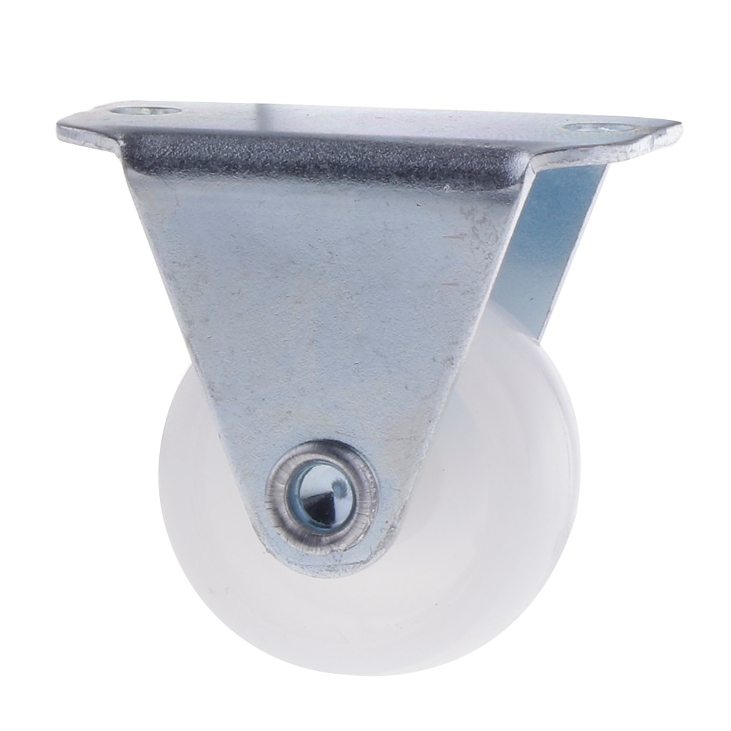 1 Inch Wit Pp Vaste Caster Wiel 10Kg 22lbs Kast Lade Trolley Winkelwagen, wordt Geleverd Met Plaat Gemonteerd Op Top