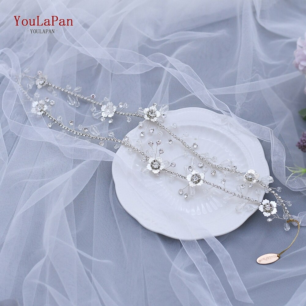 YouLaPan SH340 Strass Braut Gürtel Blume Hochzeit Kleid Gürtel Brautjungfer Schärpe Kristall Party Prom Abendkleider Schärpe Gürtel