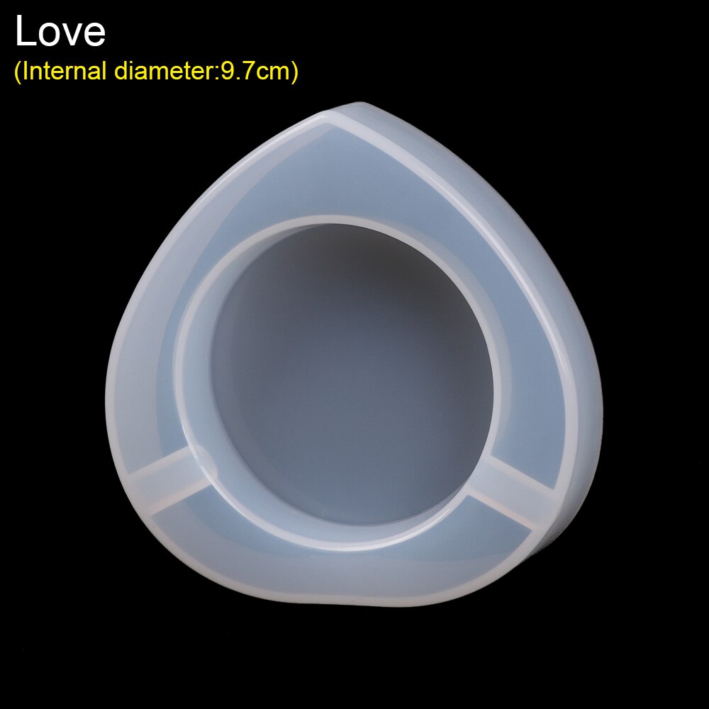 1Pc DIY Ashtray Mold Transparent White Resin Crystal Silicone Mould Hand Making Crafts Mould Flower Heart Shape Container: 5