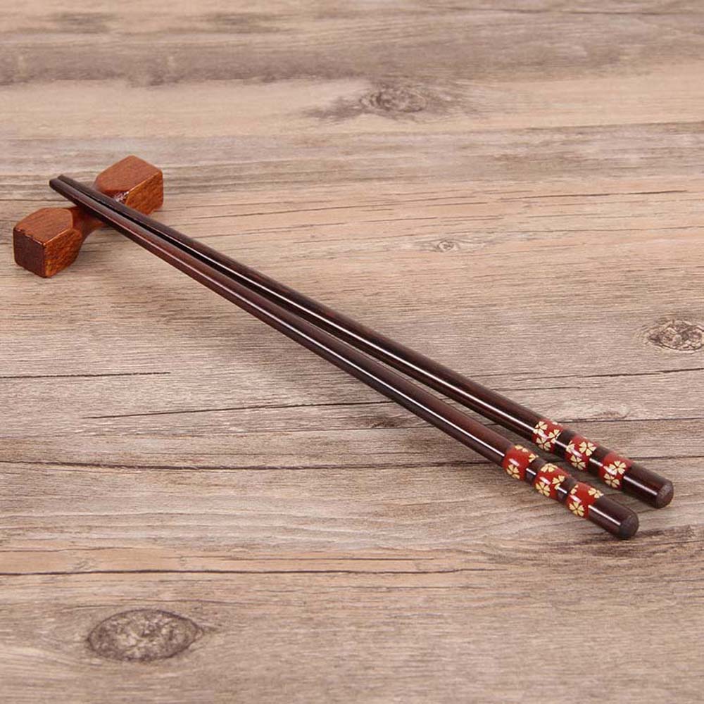 1 Pair Japanese Style Natural Wooden Chopsticks For Pattern Chopsticks Kitchen Tool Restaurant Reusable