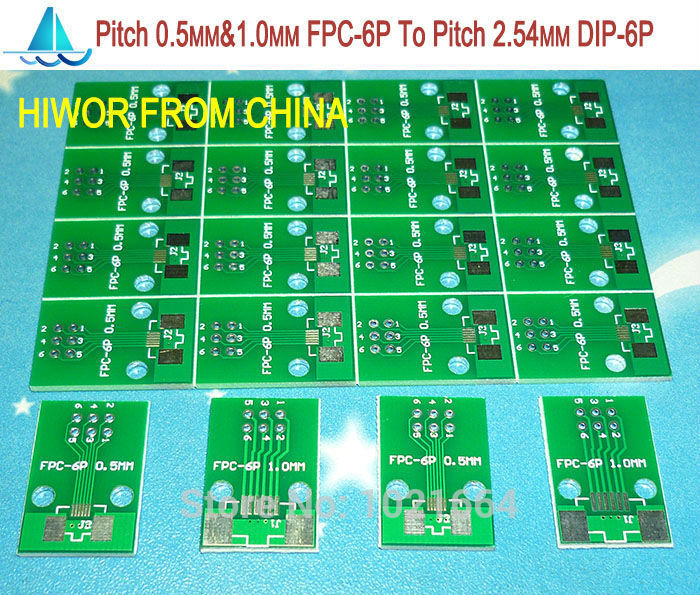 20 stks/partij Pitch 0.5 MM & 1.0 MM FPC-6P 6 P FPC Pitch 2.54 MM DIP6 FPC Adapter DIP PCB Pinboard SMD Converter