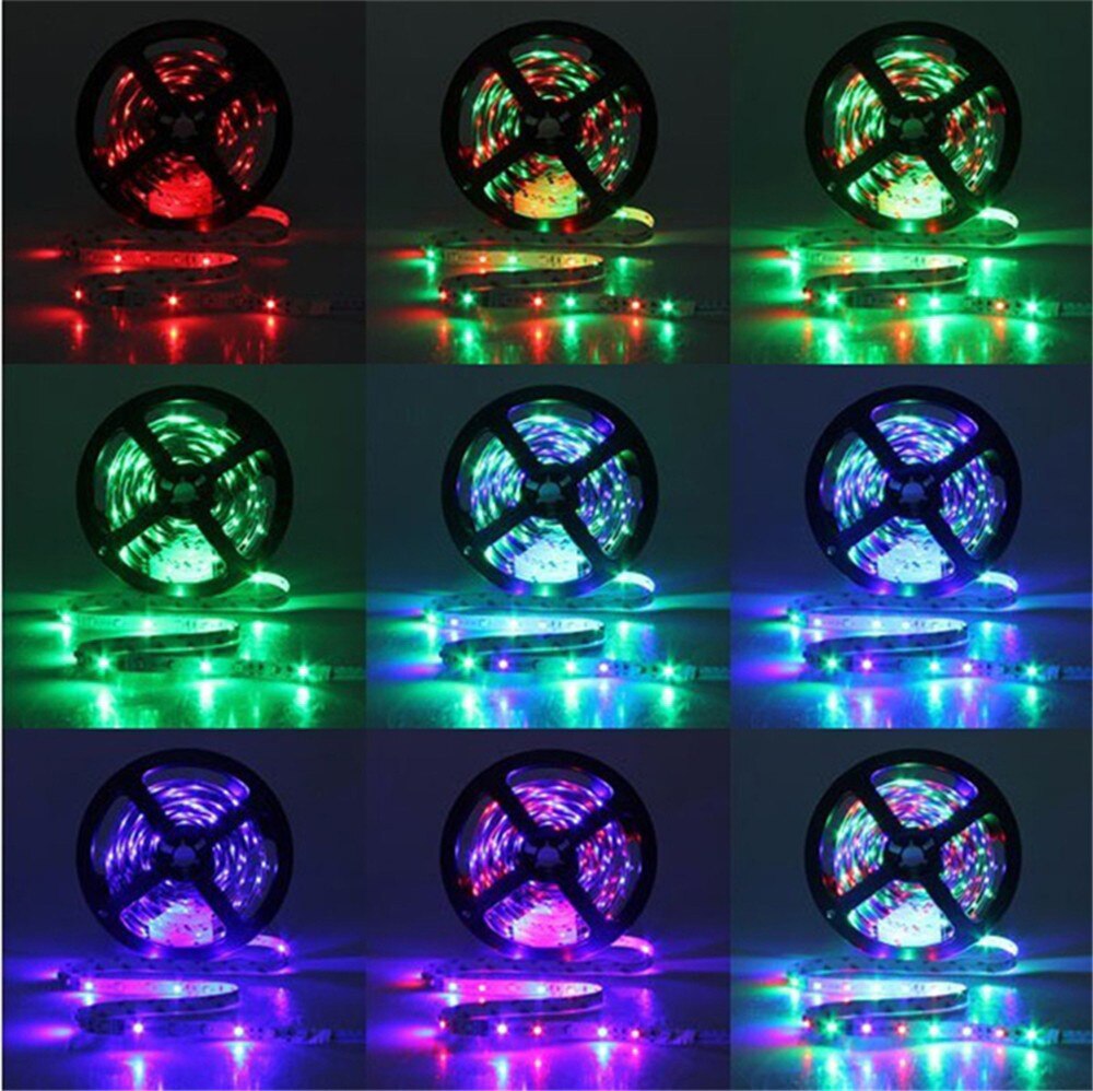 Usb Table Light Rgb Diy Neon 10m 3528 Smd Rgb 600 Led Strip Light +44 Key Ir Remote Control Adapter #ab