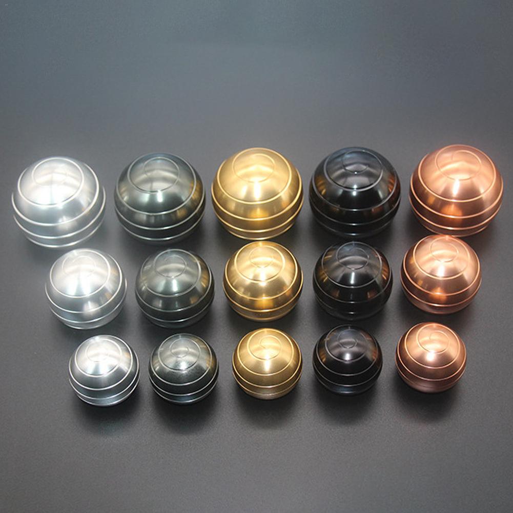 38/45/54mm Desktop Decompression Rotating Spherical Gyroscope Kinetic Desk Toy Metal Gyro Optical Illusion Flowing Finger Toy