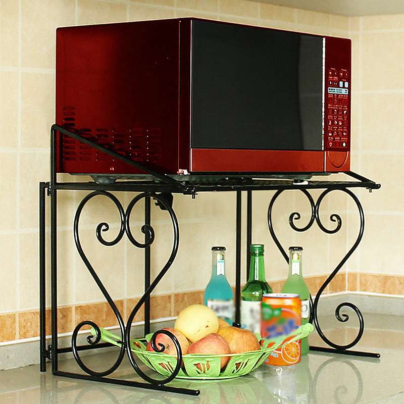 Relaxdays microwave rack, space saving, iron and MDF, 40x53x33 Relaxdays microwave rack, space saving, iron and MDF, 40x53x33