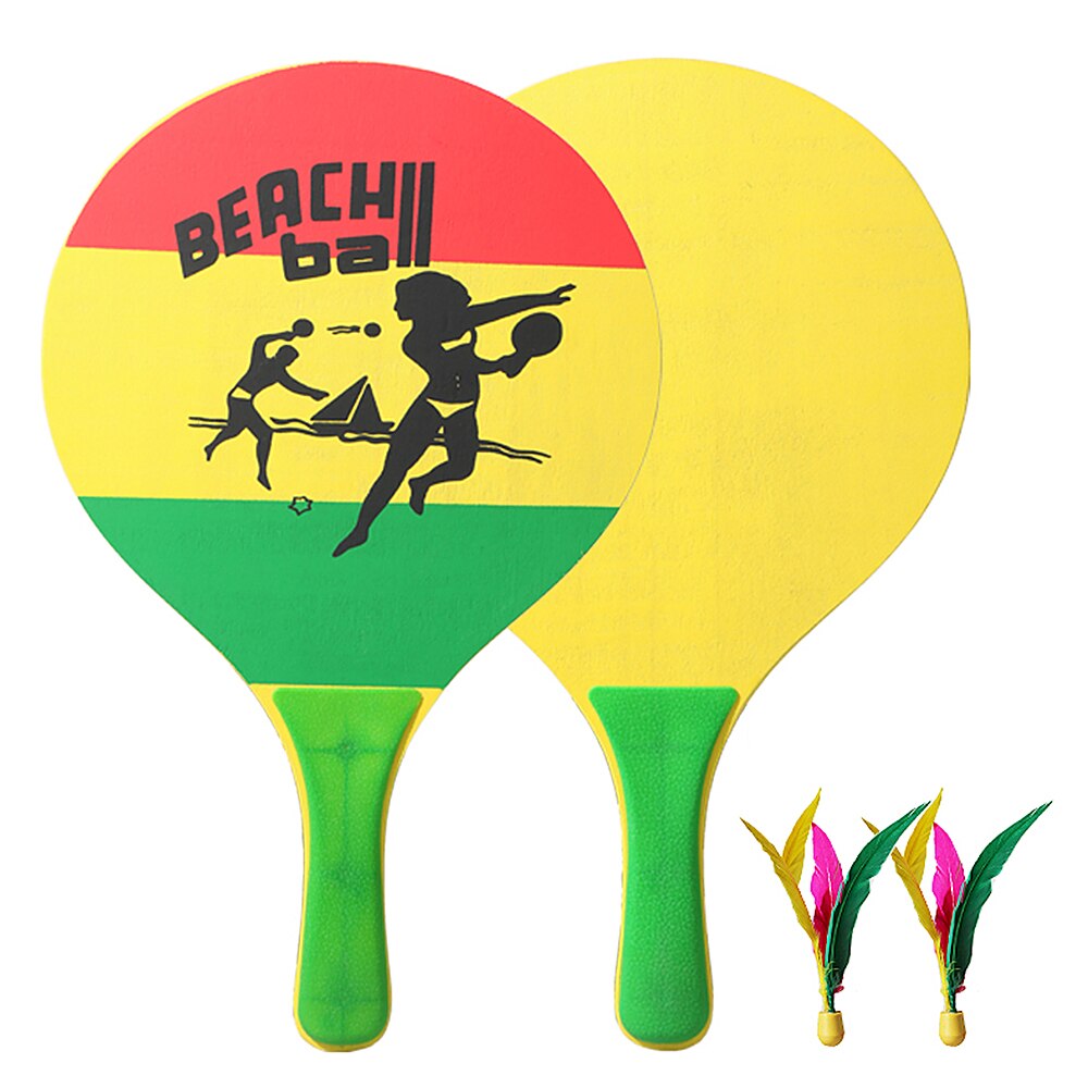 7mm stor badmintonketcher syv lag højkvalitets poppeltræ strandketcher med 2 bolde sjov cricket badmintonketcher