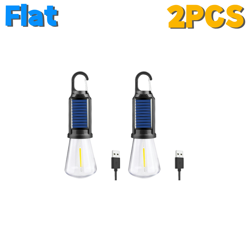 1-5pz Lanterna di illuminazione a portato solare con gancio Luce d'atmosfera per barbecue Ricarica USB Lampada portatile portatile impermeabile per barbecue da campeggio: Giallo sole