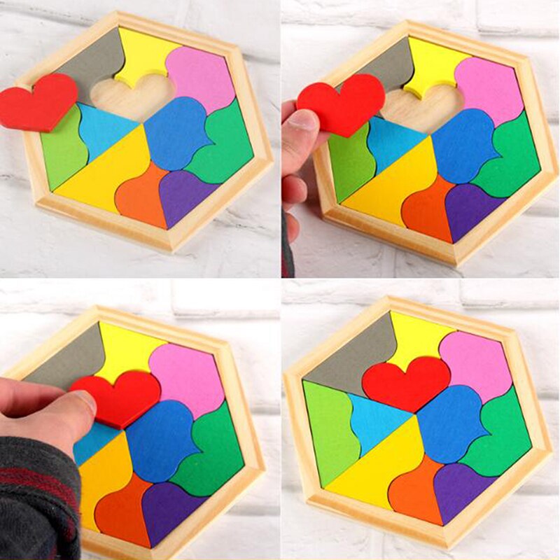 Houten 3D Geometrische Puzzel Kinderen Educatief Speelgoed Math Speelgoed Puzzel Children 'S Verlichting Educatief Speelgoed