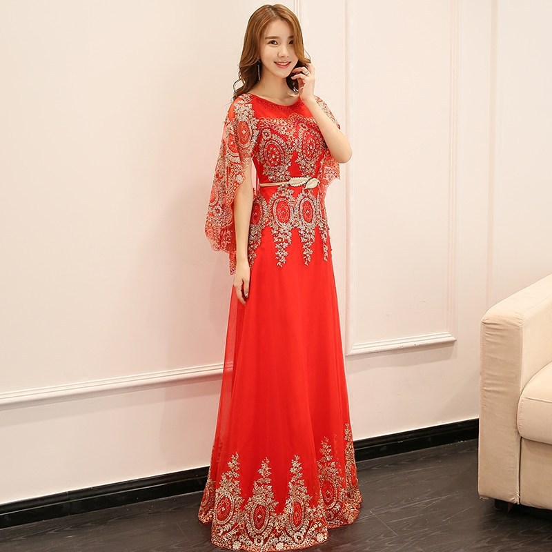 Chinese Stijl Avondjurk Sexy Slim Lace Up Lace Shawl Jurk Verbeterd Cheongsam Vestidos Maat S-3XL