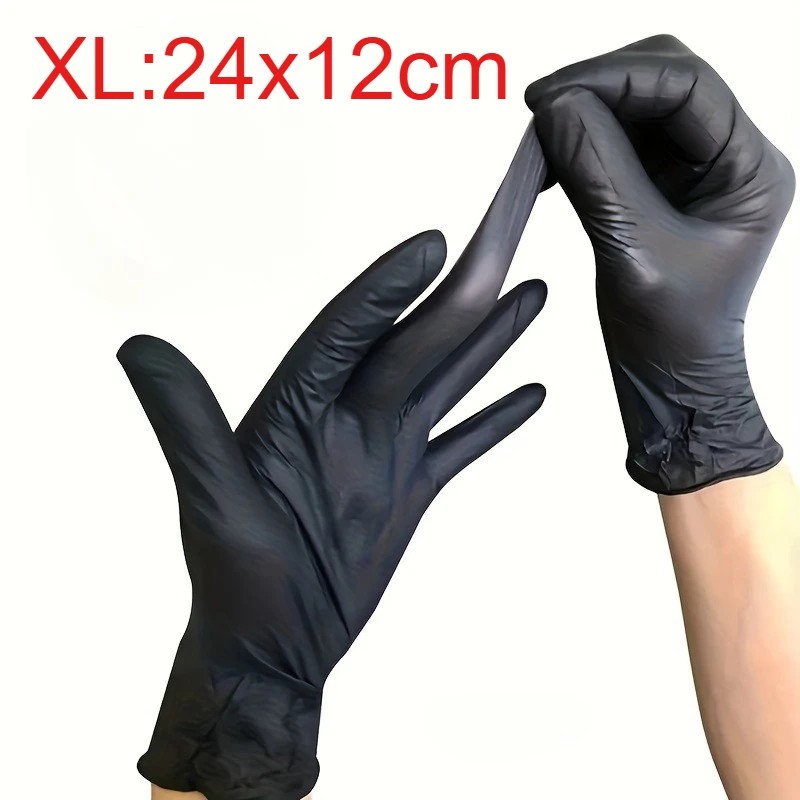 Wegwerphandschoenen Zwarte nitrilhandschoenen Latex Veelzijdig Waterdicht Geschikt voor keukenreiniging Afwassen Koken Auto: green / 100 stks
