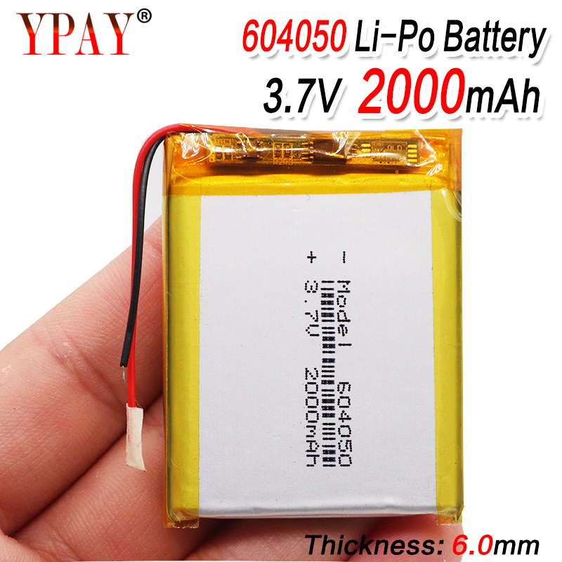 1/2/4 wiederaufladbare 604050 Lithium-Ionen Polymer Batterie 3,7 V 2000mAh Lipo Li-Ion Batterie Mit Pcb ladung Schutz Lange Lebensdauer