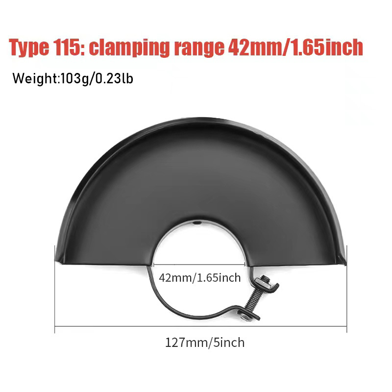 Haakse Slijper Metalen Veiligheidsbescherming Beschermer Wieldop Voor Elektrische Hoek Slijphoek Slijpen Wiel Cover Stofkap Hoek: Donkergrijs