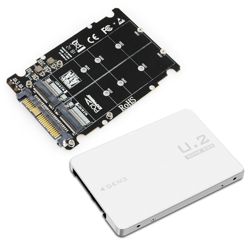 M.2 SSD zu U.2 Adapter 2 in 1 M.2 NVMe SATA-Bus NGFF SSD zu PCI-e U.2 SFF-8639 PCIe M2 Adapter Konverter für Schreibtisch-Computer