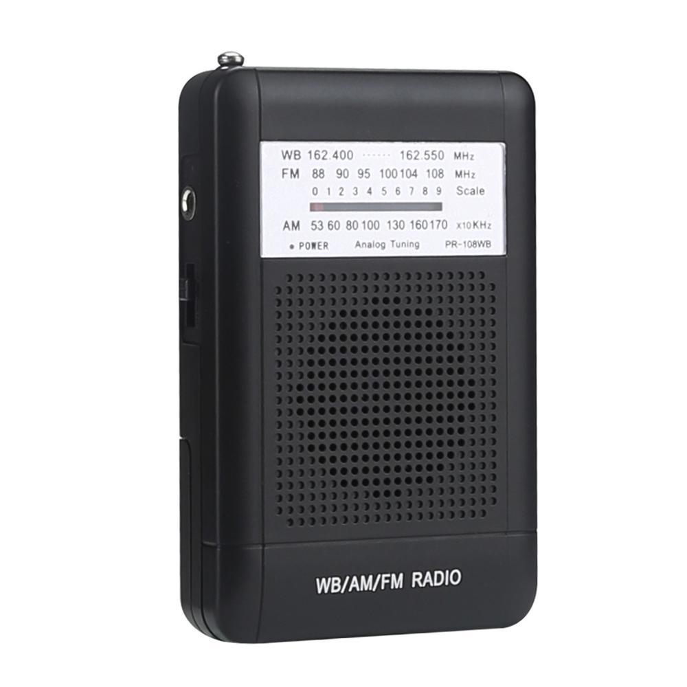 Portable Mini Radio AM/FM/WB NOAA Emergency Pointer Tuning Radio Handheld Pocket Radio Receiver With Weather Warning