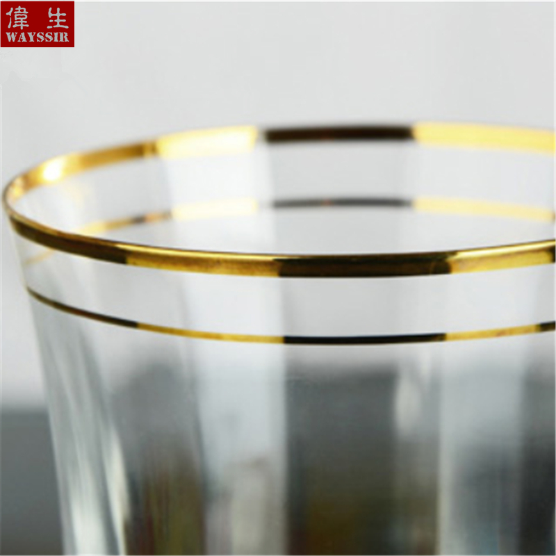 Champagne Wine Fruit Juice Crystal Glass Cup Hotel Restaurant Tableware Wedding Party Palace Gold High Stand Mug