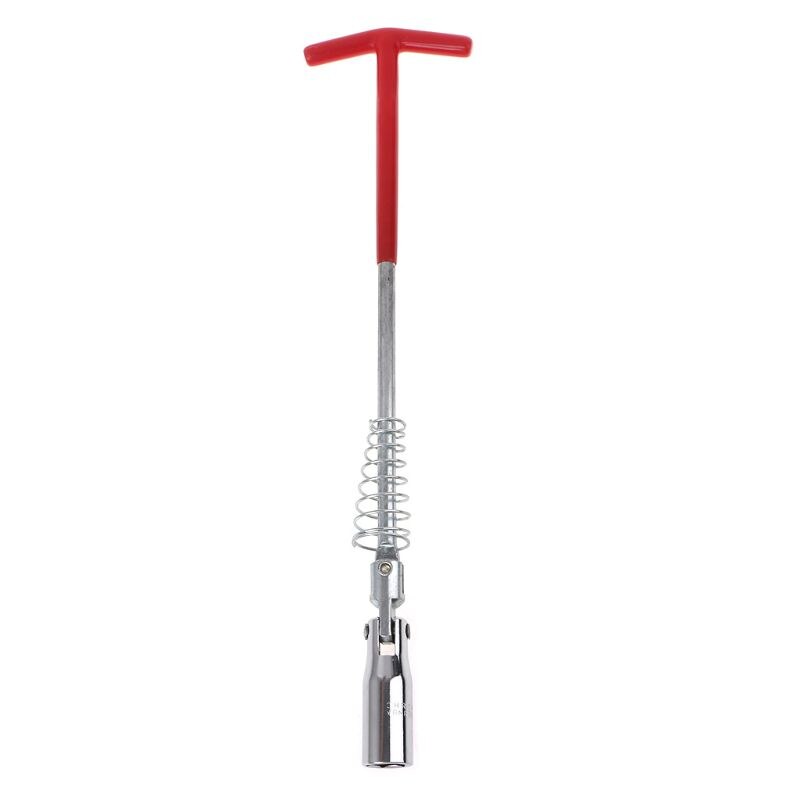 16mm/0.6" Magnetic Spark Plug Removal Tool T-Bar T-Handle Flexible Spanner Socket Wrench Auto Repair Hardware Tools