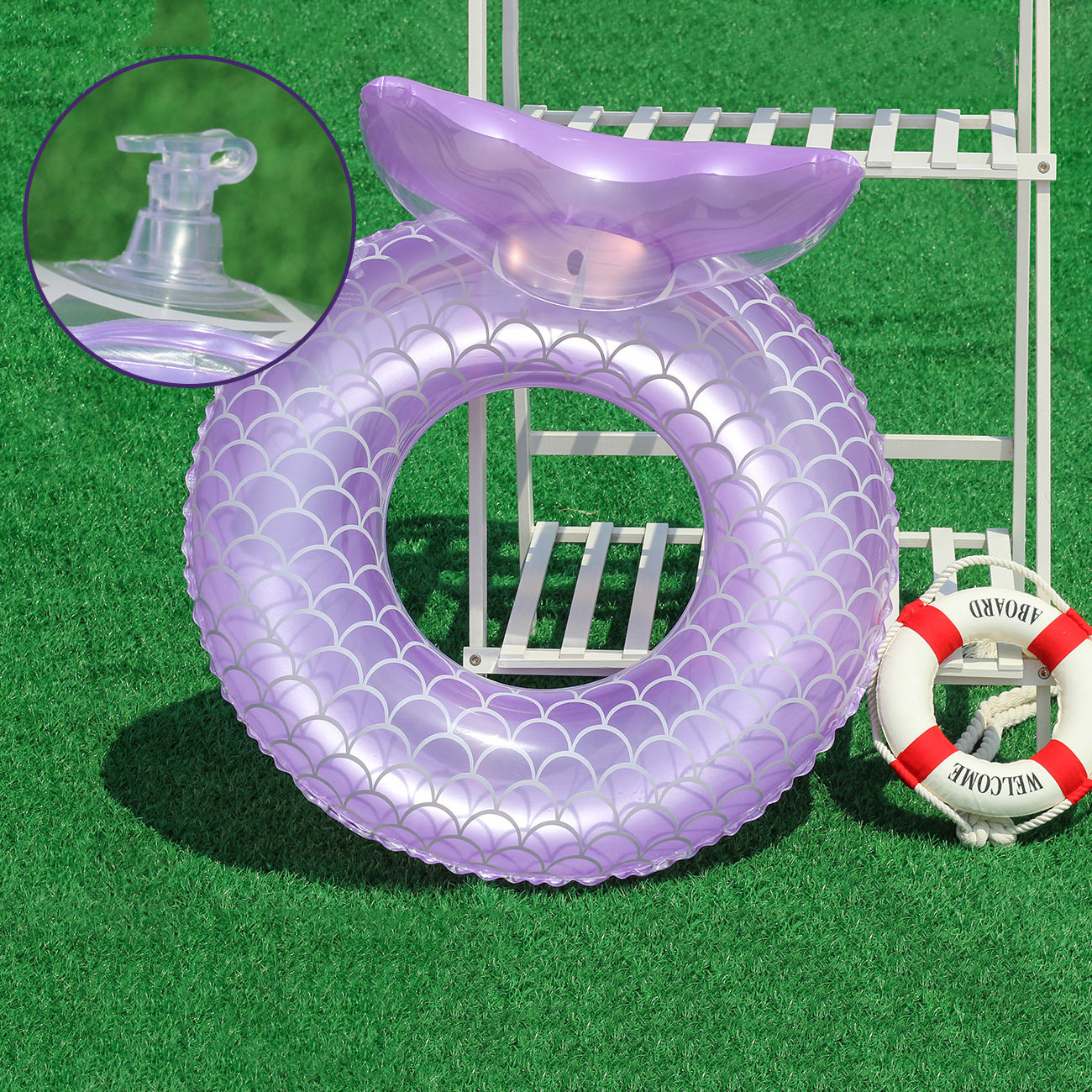 Pool Floaties for Kids,Mermaid Baby Swimming Float, Smart Swim Trainer, Inflatable Pool Floats for Toddlers