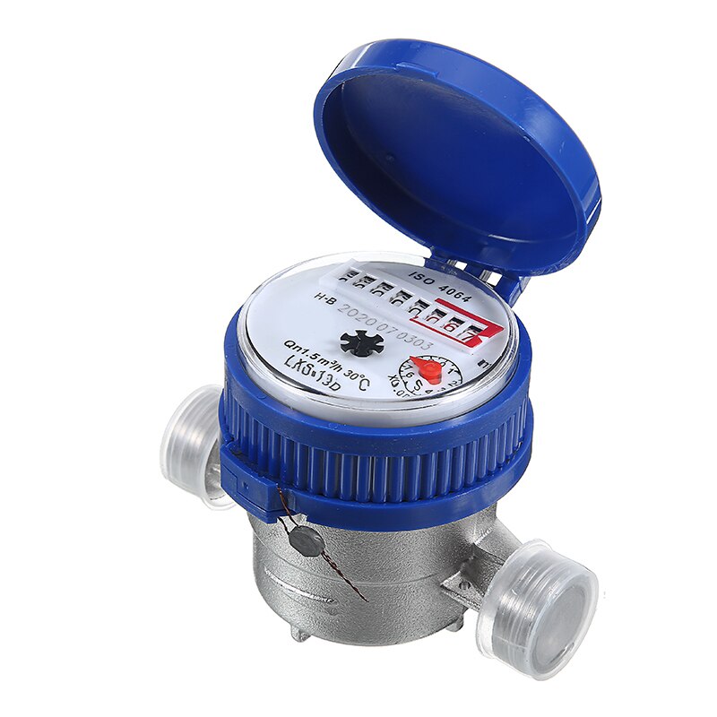 15mm 1/2 inch Cold Water Meter For Garden Home Dry Water Meters Single Water Flow Dry Table Counter